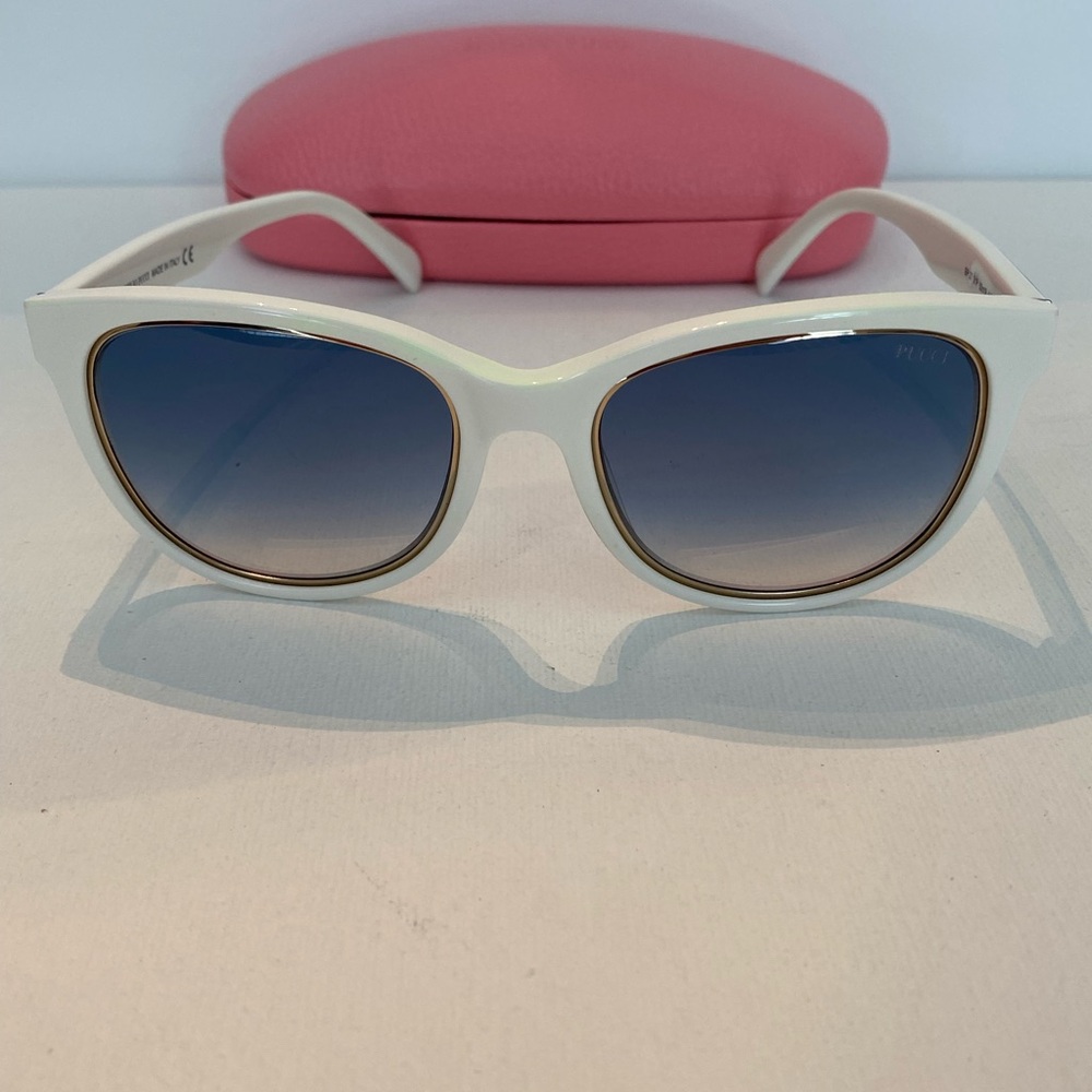 Emilio Pucci White and Blue Gradient Sunglasses